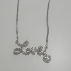 Source Unknown Elegant Silver Love Necklace